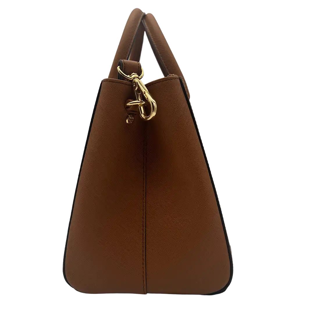 MCM Saffiano Leder Handtasche Cognac braun / ungetragen MCM