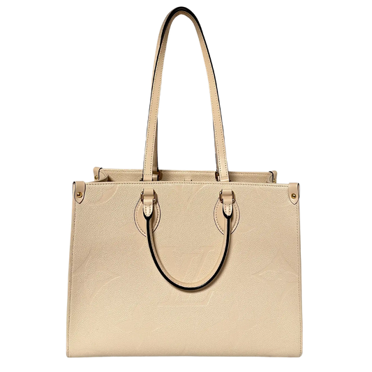 Louis Vuitton Onthego MM mittelgroß  Creme Empreinte Leder Fullset / sehr gut Louis Vuitton