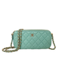 Chanel Double Zip Wallet on Chain light blue 2020 / sehr gut Echtheitscheck