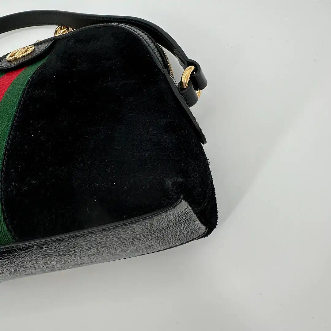 Gucci Ophidia GG Dome Bag small schwarz Wildleder / sehr gut Gucci