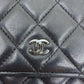 Chanel Wallet on Chain Bag Lammleder Leder schwarz silberne Hardware / gut Chanel