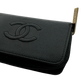 Chanel Coco Mark  kleine Geldbörse CC Leder schwarz / sehr gut Chanel