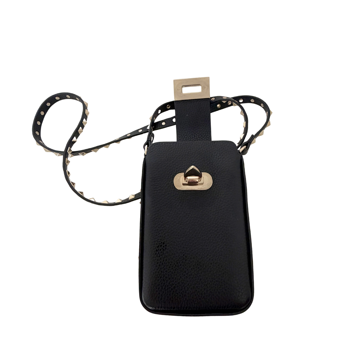 Valentino Garavani Rockstud Phone Case Leder schwarz / sehr gut Valentino