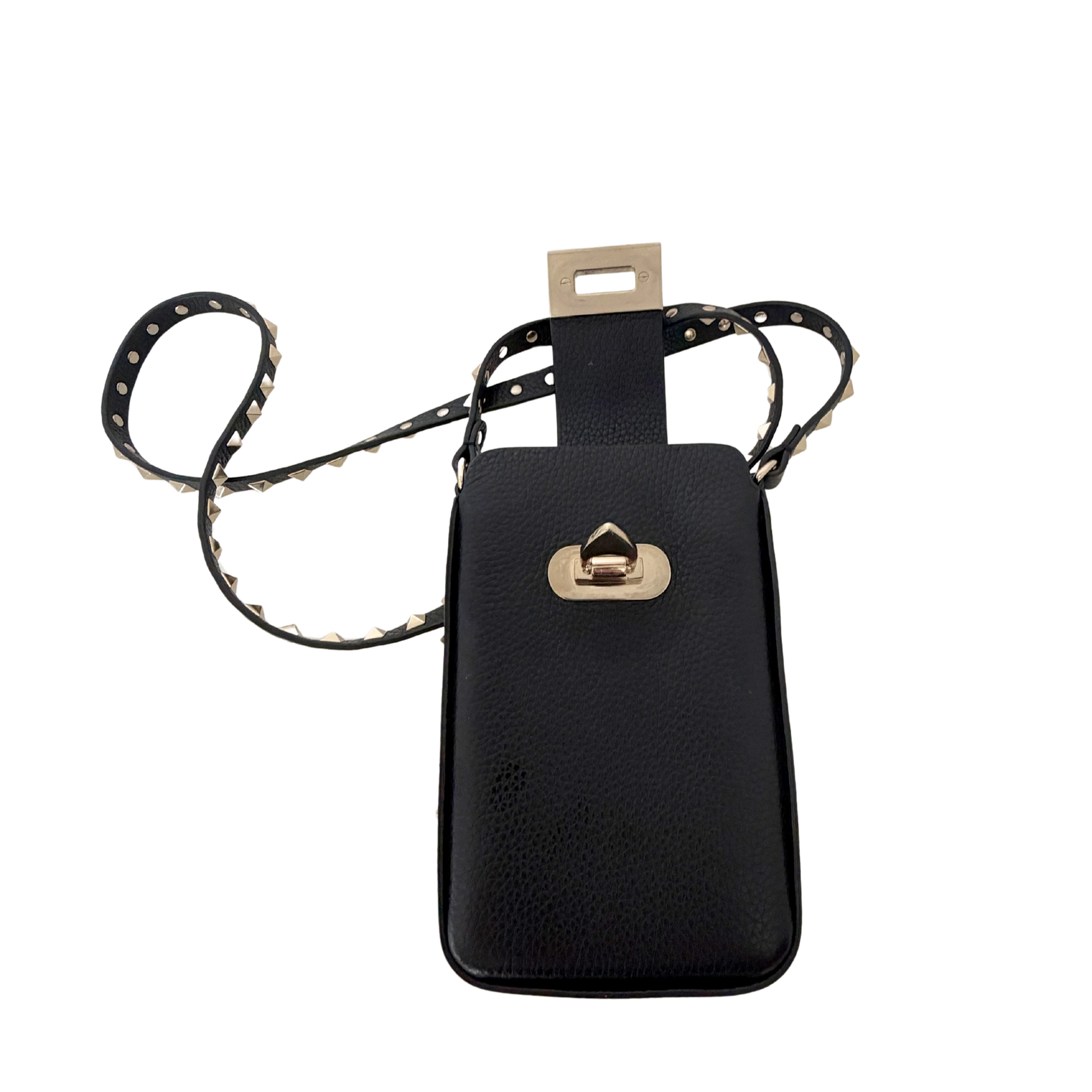 Valentino Garavani Rockstud Phone Case Leder schwarz / sehr gut Valentino