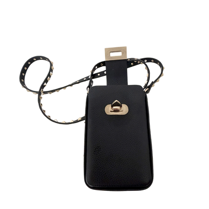 Valentino Garavani Rockstud Phone Case Leder schwarz / sehr gut Valentino