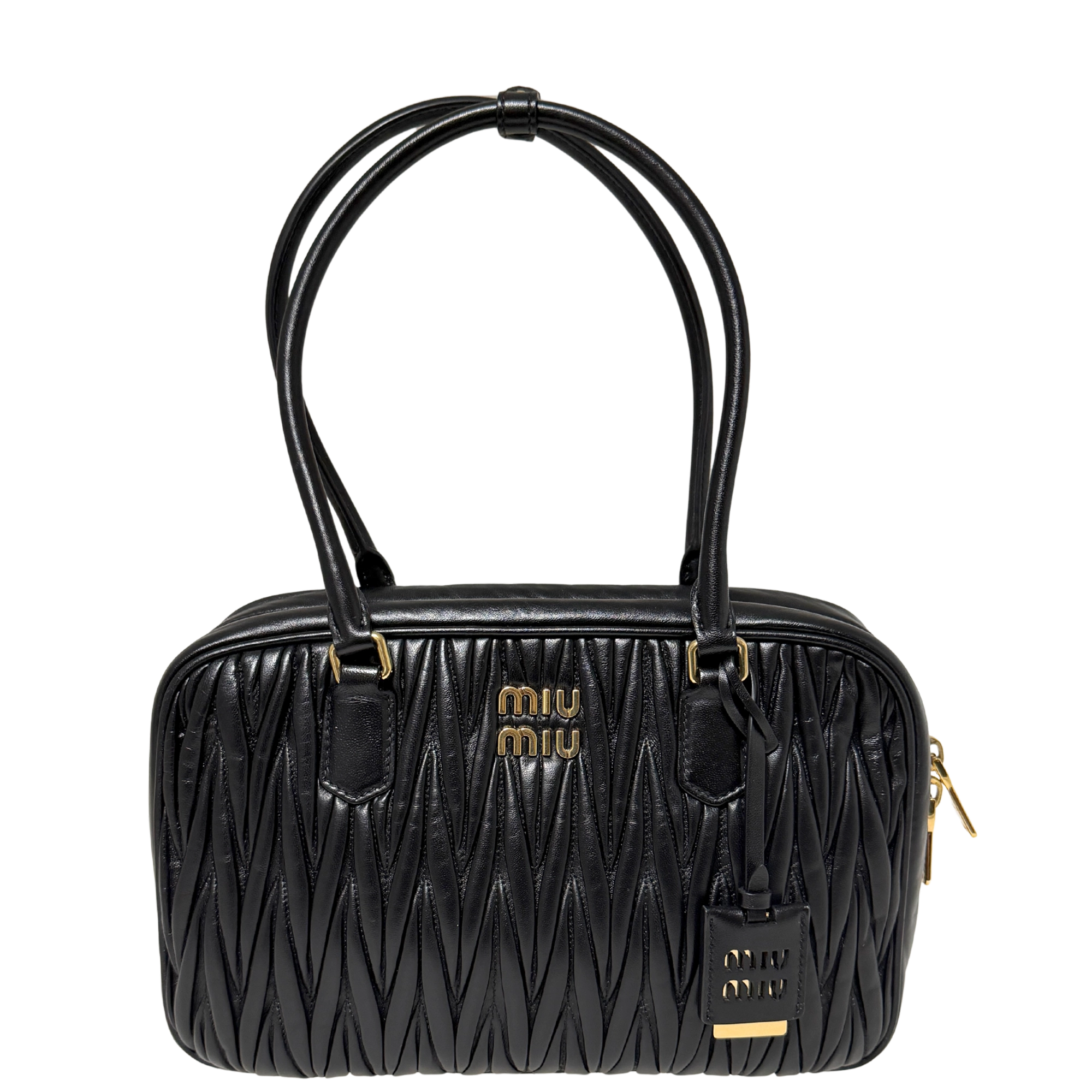 MIU MIU Boston Bag Leder / schwarz MIU MIU