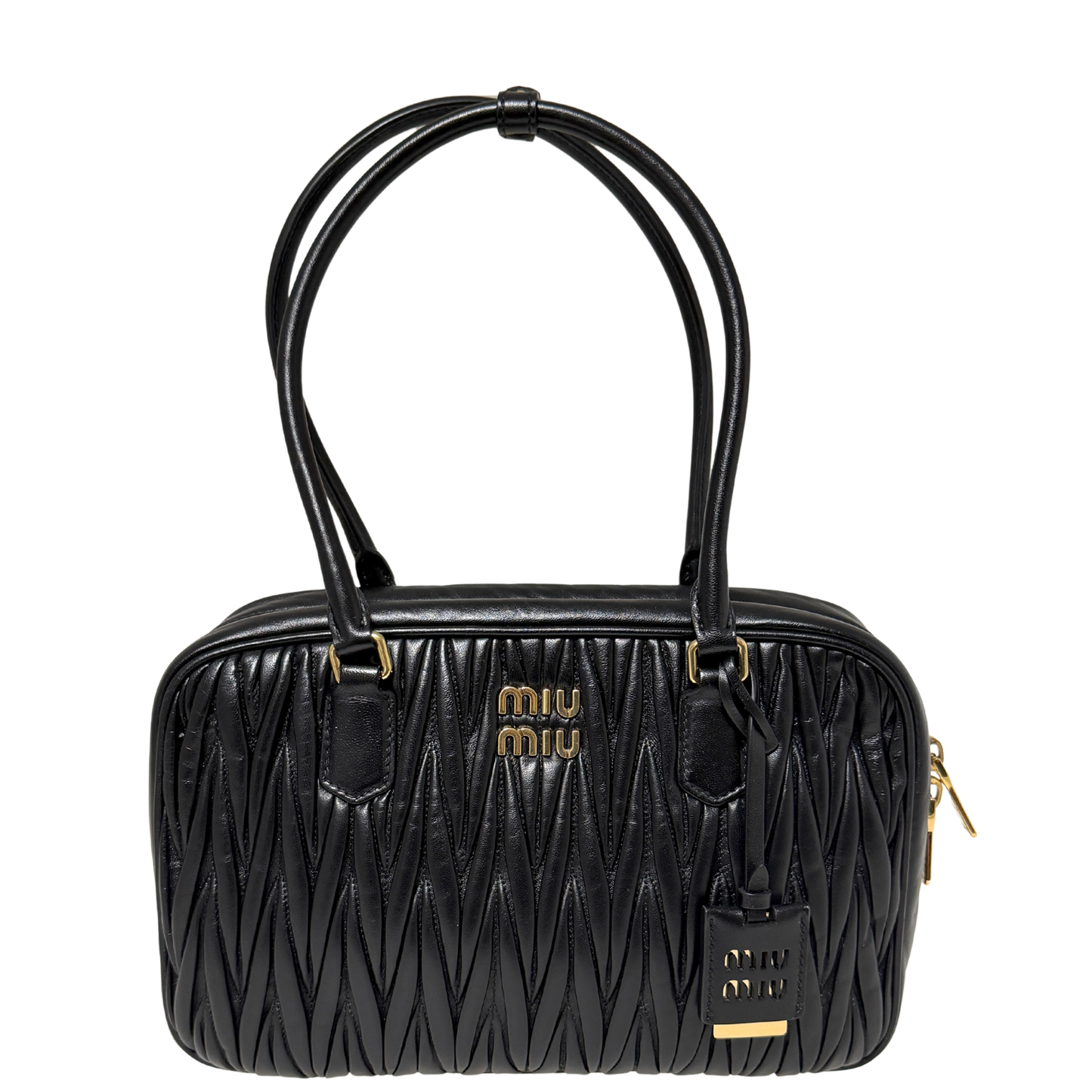 MIU MIU Boston Bag Leder / schwarz MIU MIU