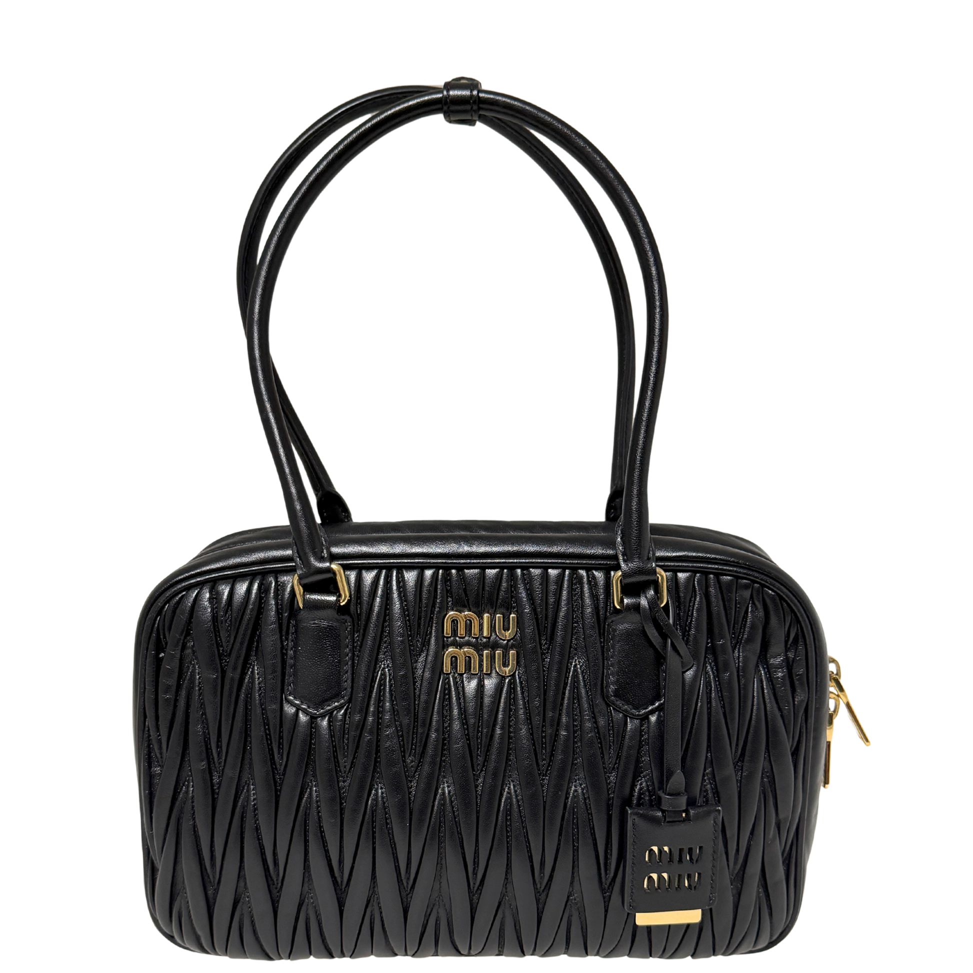 MIU MIU Boston Bag Leder / schwarz MIU MIU