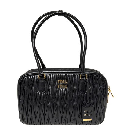 MIU MIU Boston Bag Leder / schwarz MIU MIU