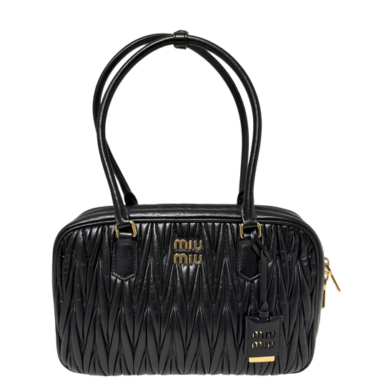 MIU MIU Boston Bag Leder / schwarz MIU MIU