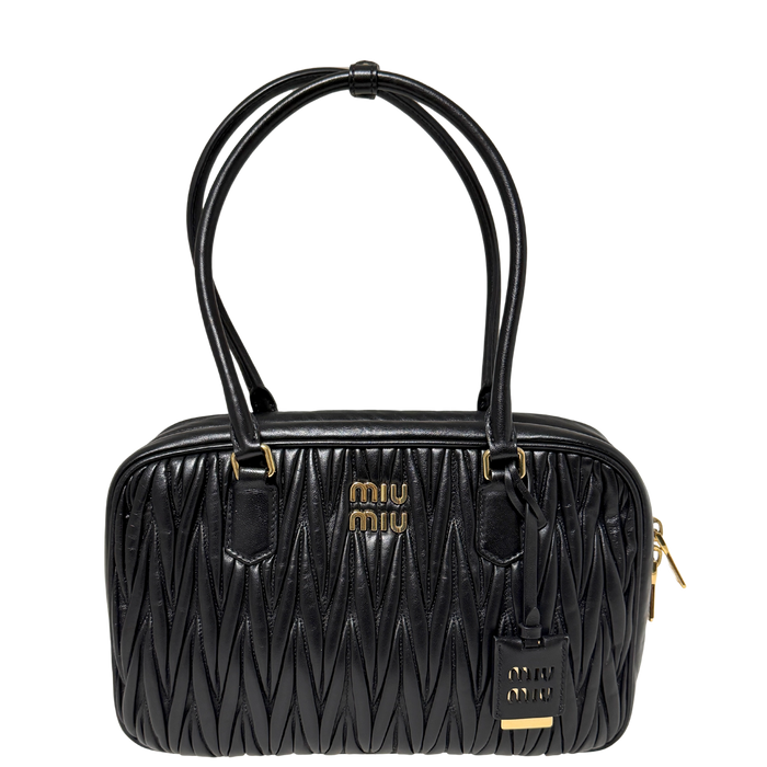 MIU MIU Boston Bag Leder / schwarz MIU MIU