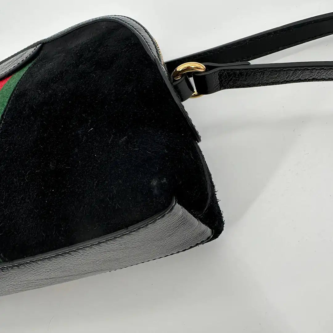 Gucci Ophidia GG Dome Bag small schwarz Wildleder / sehr gut Gucci