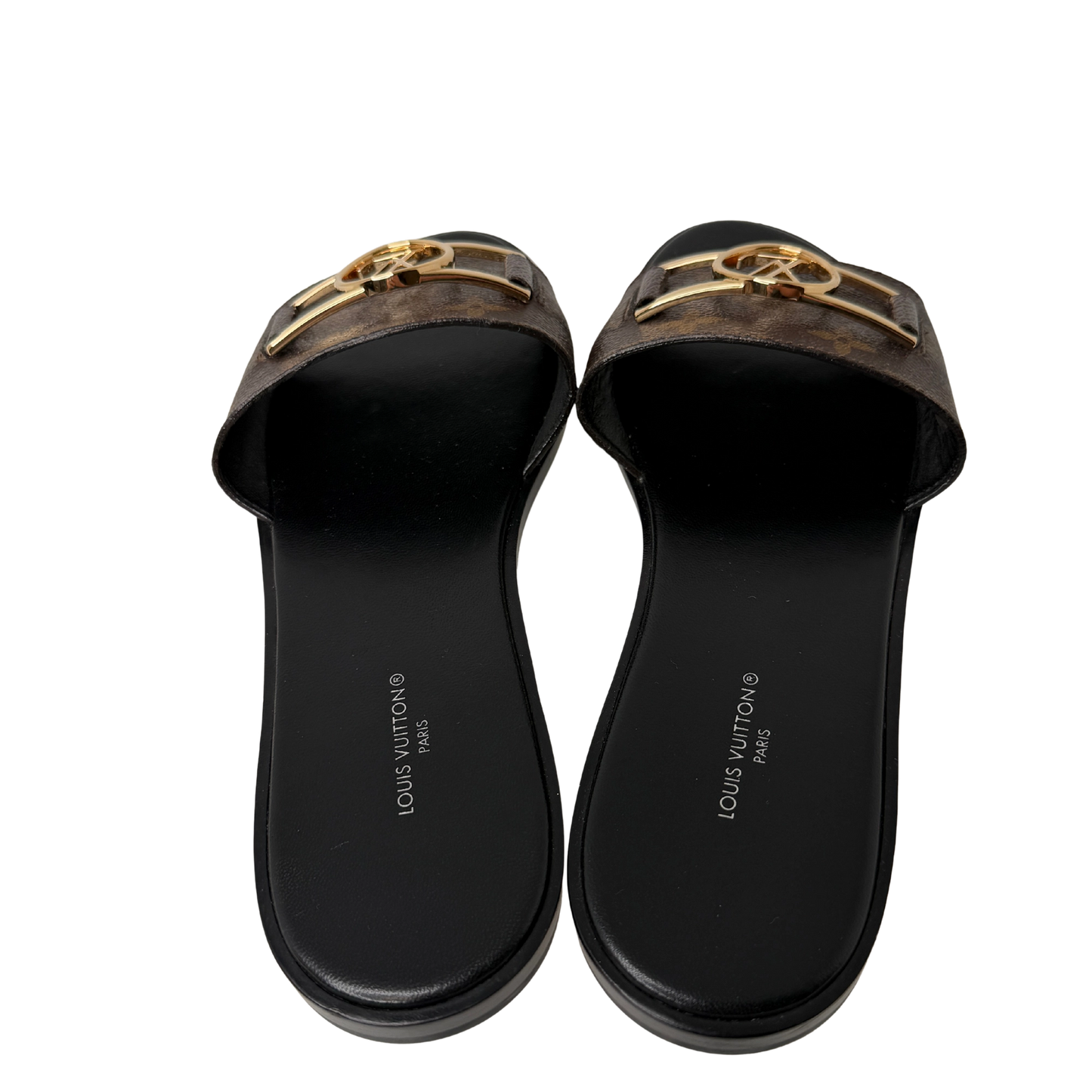 Louis Vuitton Monogram Lock it Flat Mules Größe / 39 Louis Vuitton