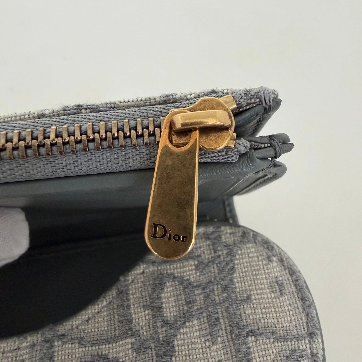 Dior Saddle Lotus Geldbörse Oblique Jacquard grau / sehr gut Dior