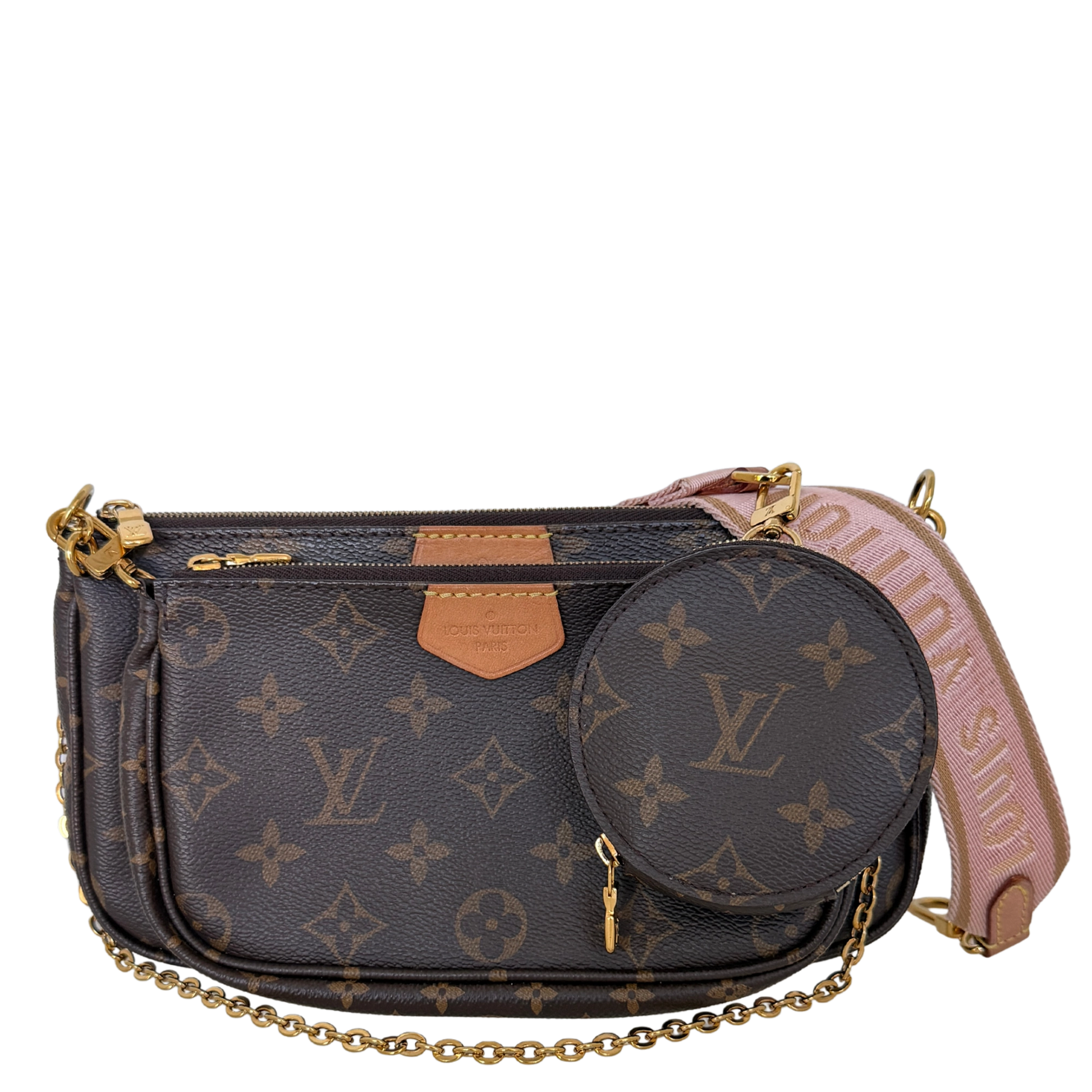Louis Vuitton Multi Pochette Accessoires Monogram Canvas Rose Clair / sehr gut Louis Vuitton