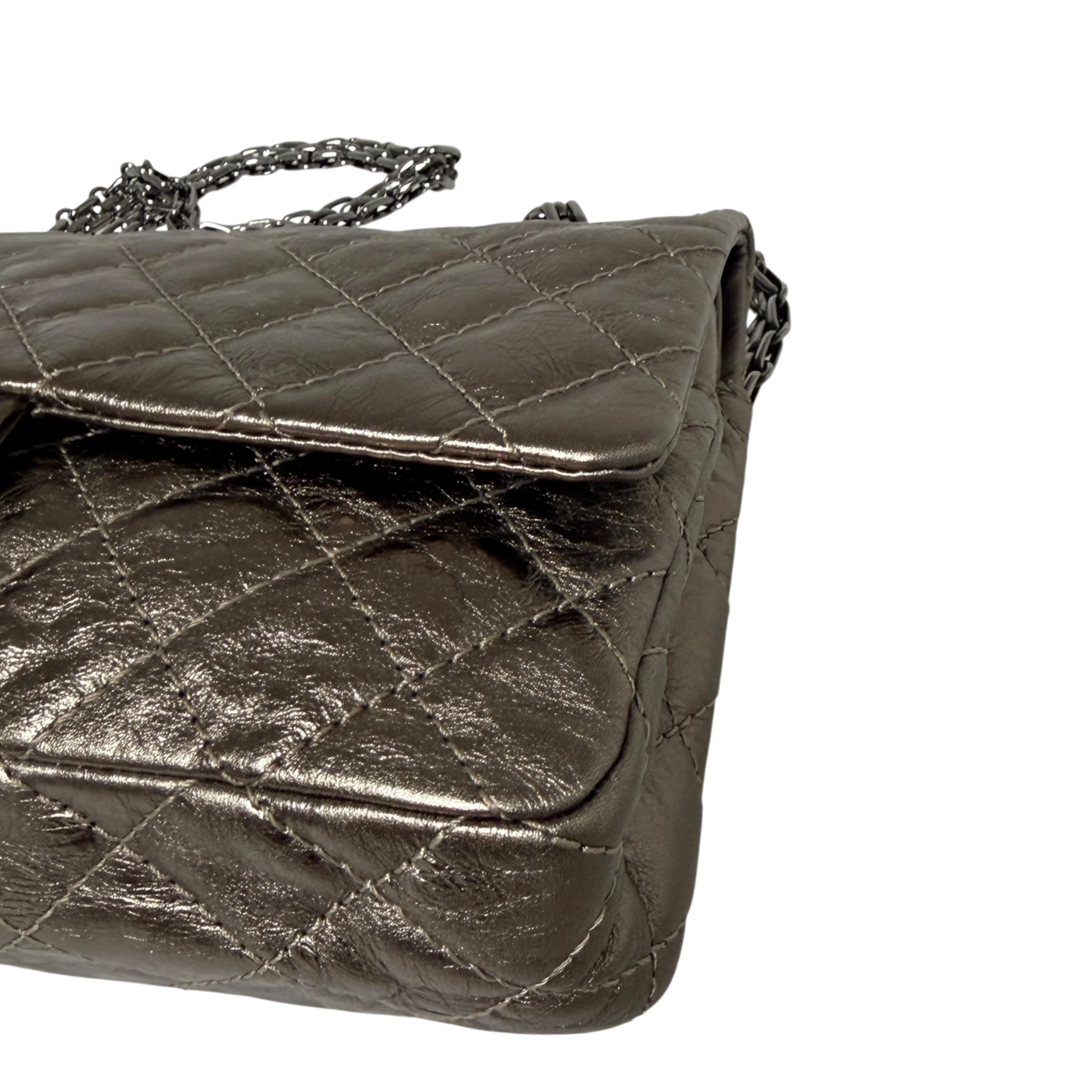Chanel 2.55 Reissue 224 Classic Double Flap Bag Metallic Bronze / sehr gut Chanel