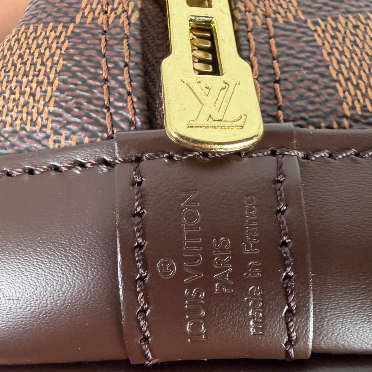 Louis Vuitton Alma PM Damier Ebène Canvas Brown Gold