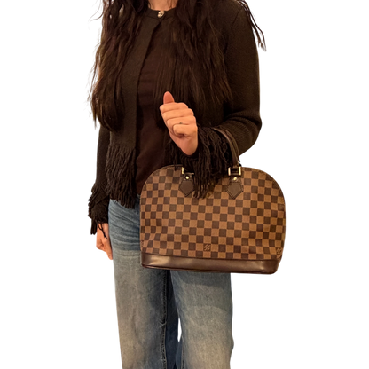 Louis Vuitton Alma PM Damier Ebène Canvas Brown Gold