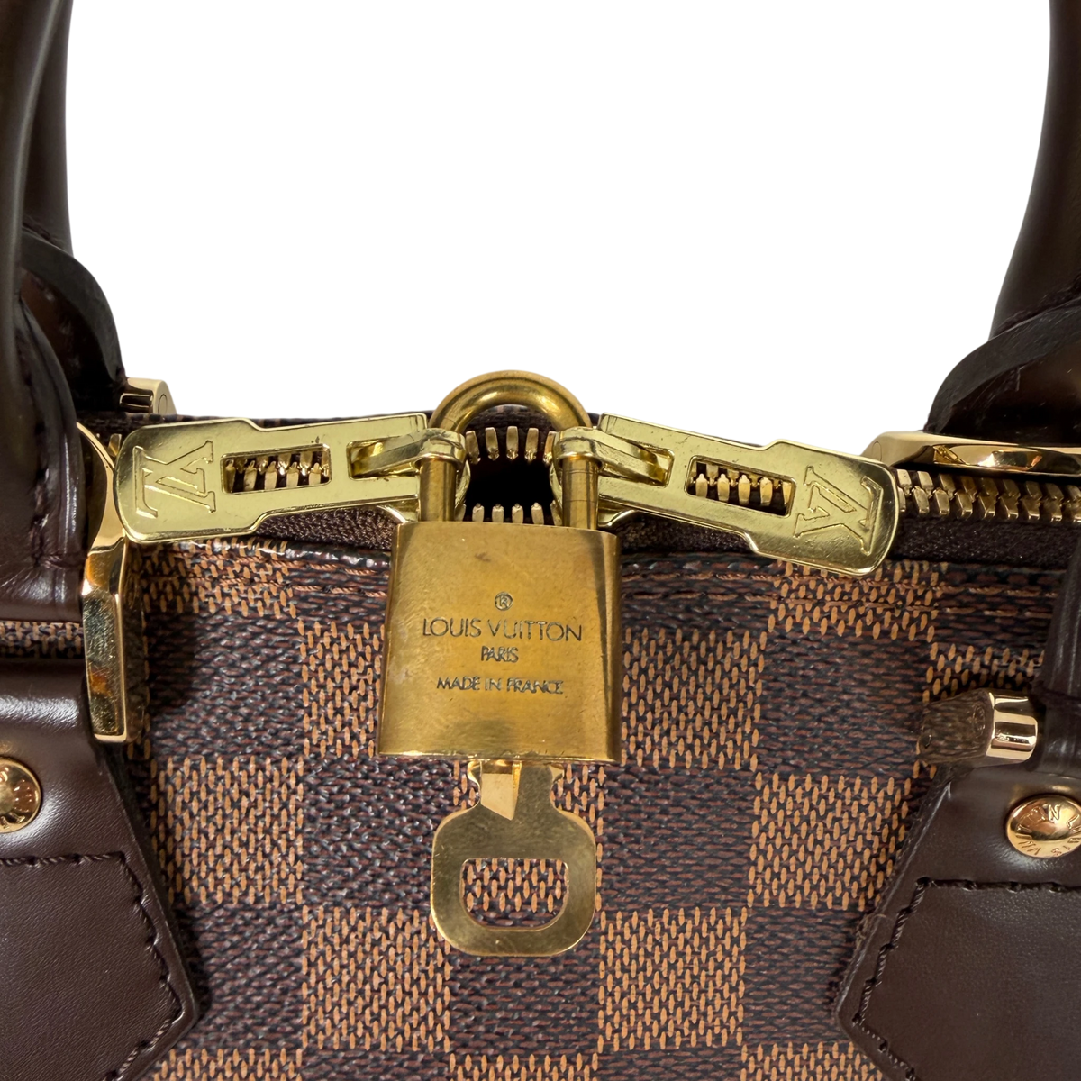 Louis Vuitton Alma PM Damier Ebène Canvas Brown Gold