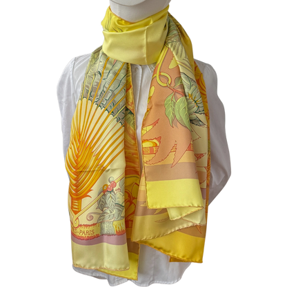 Hermès Seidenschal Aloha Gelb / neuwertig Hermès
