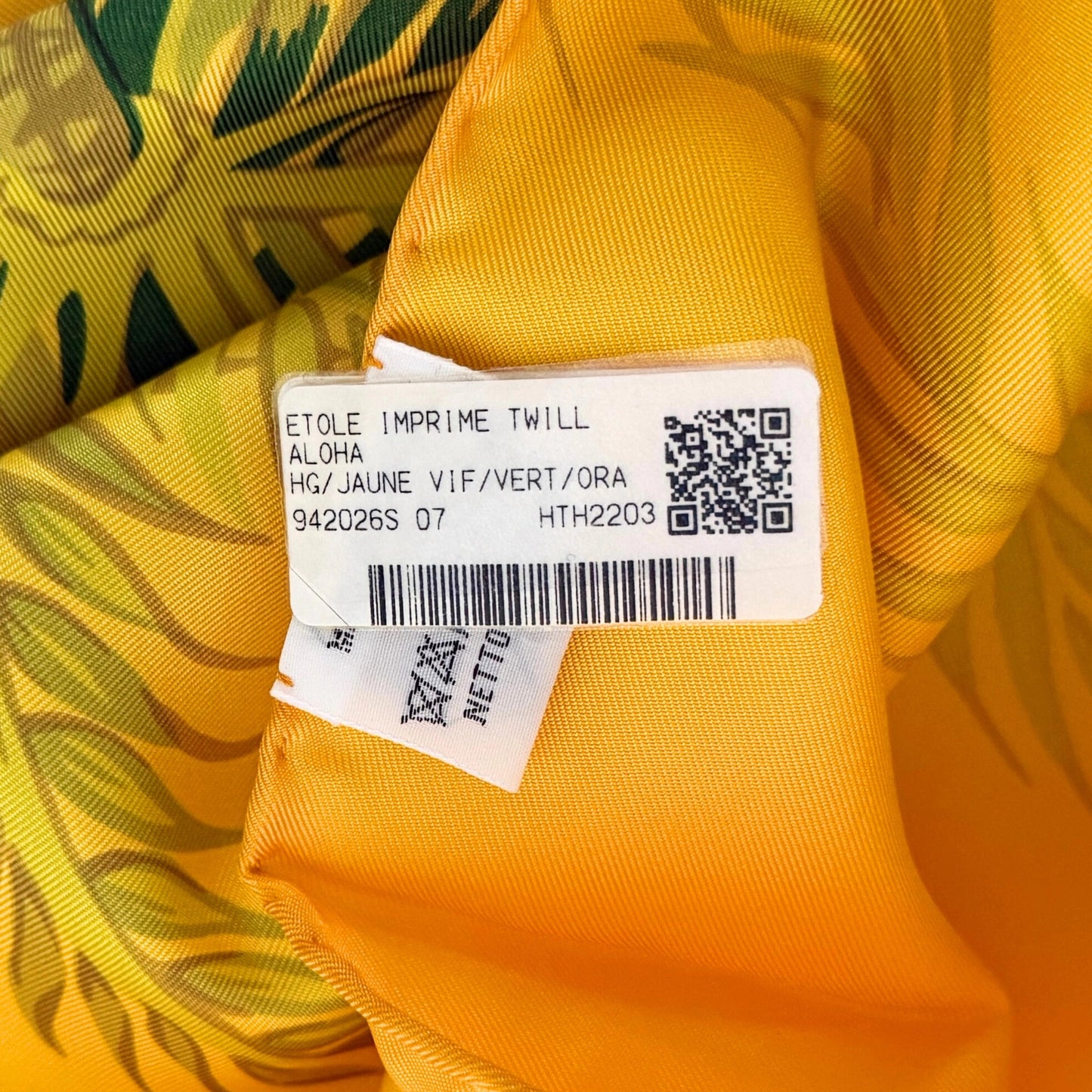 Hermès Seidenschal Aloha Gelb / neuwertig Hermès