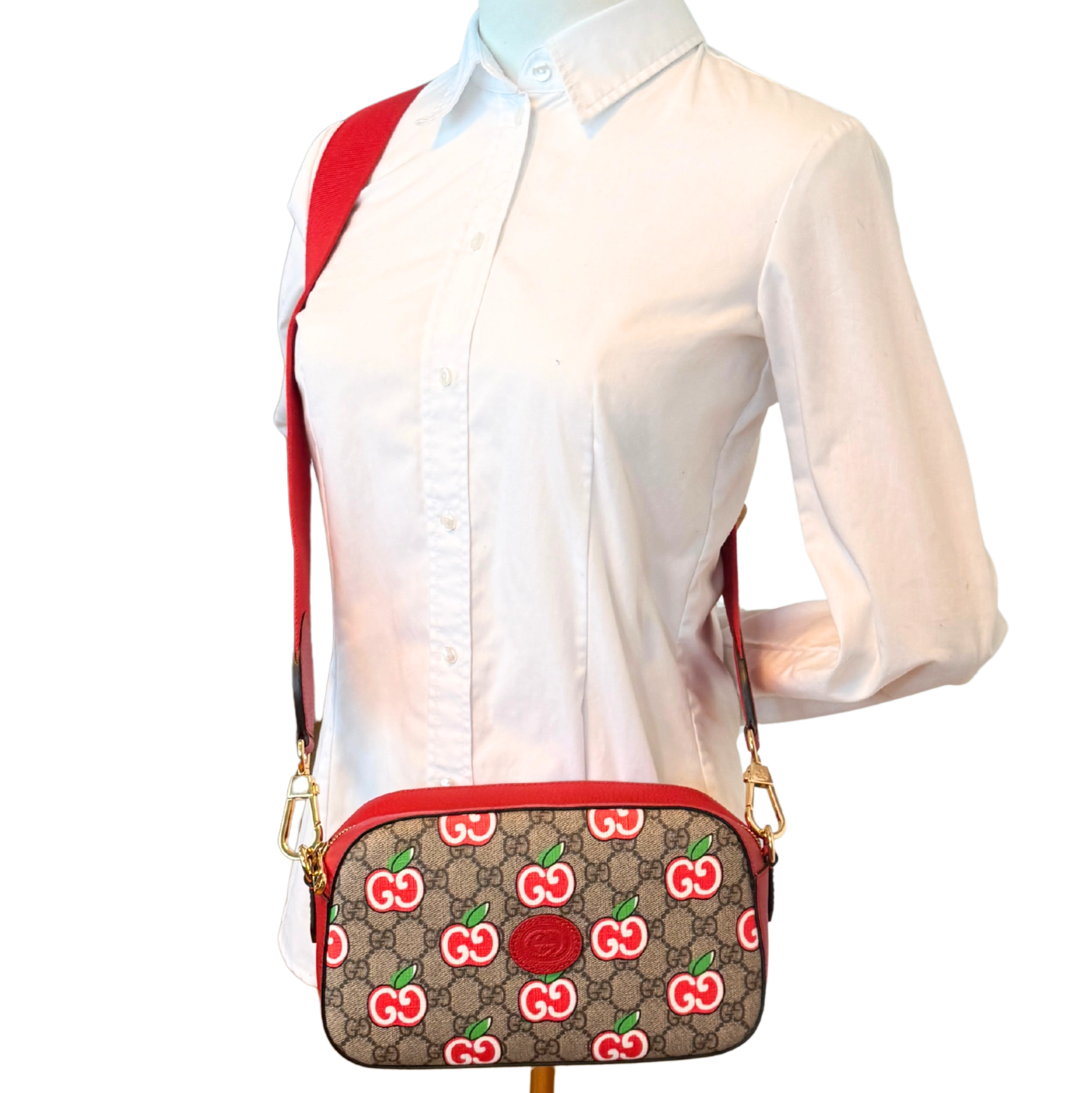 Gucci GG Supreme Apple Camera Bag Rot / sehr gut Gucci