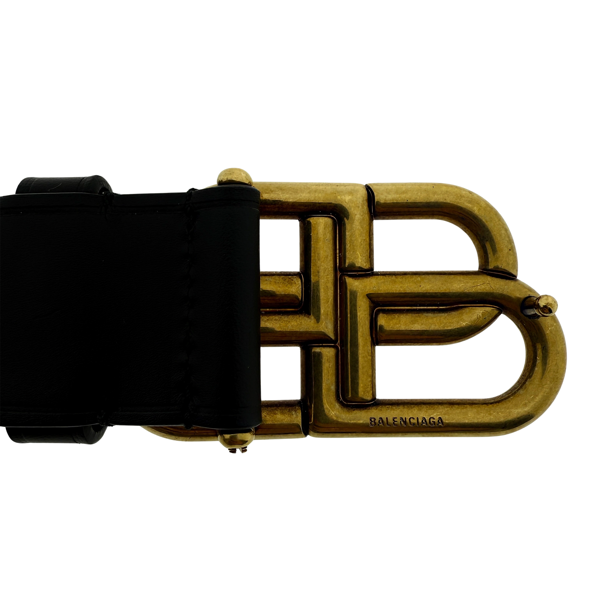 Balenciaga BB Buckle Gürtel 80cm Schwarz / sehr gut Balenciaga