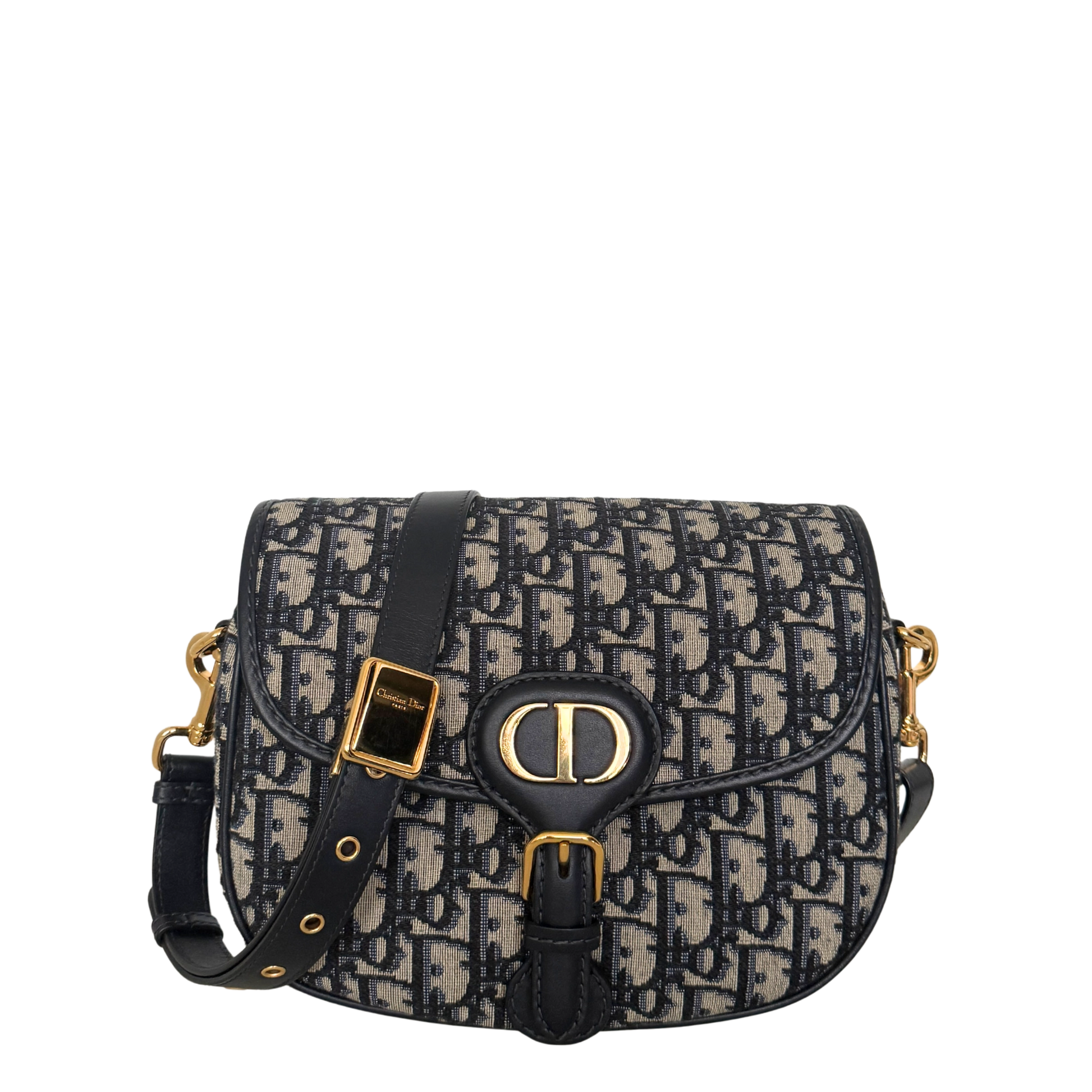 Dior Bobby Tasche Medium Dior Oblique Jacquard Blau mit zusätzlichem Schulterriemen / neuwertig Dior