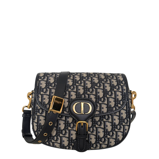 Dior Bobby Tasche Medium Dior Oblique Jacquard Blau mit zusätzlichem Schulterriemen / neuwertig Dior