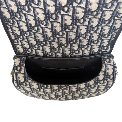 Dior Bobby Tasche Medium Dior Oblique Jacquard Blau mit zusätzlichem Schulterriemen / neuwertig Dior