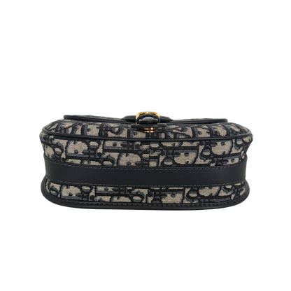 Dior Bobby Tasche Medium Dior Oblique Jacquard Blau mit zusätzlichem Schulterriemen / neuwertig Dior