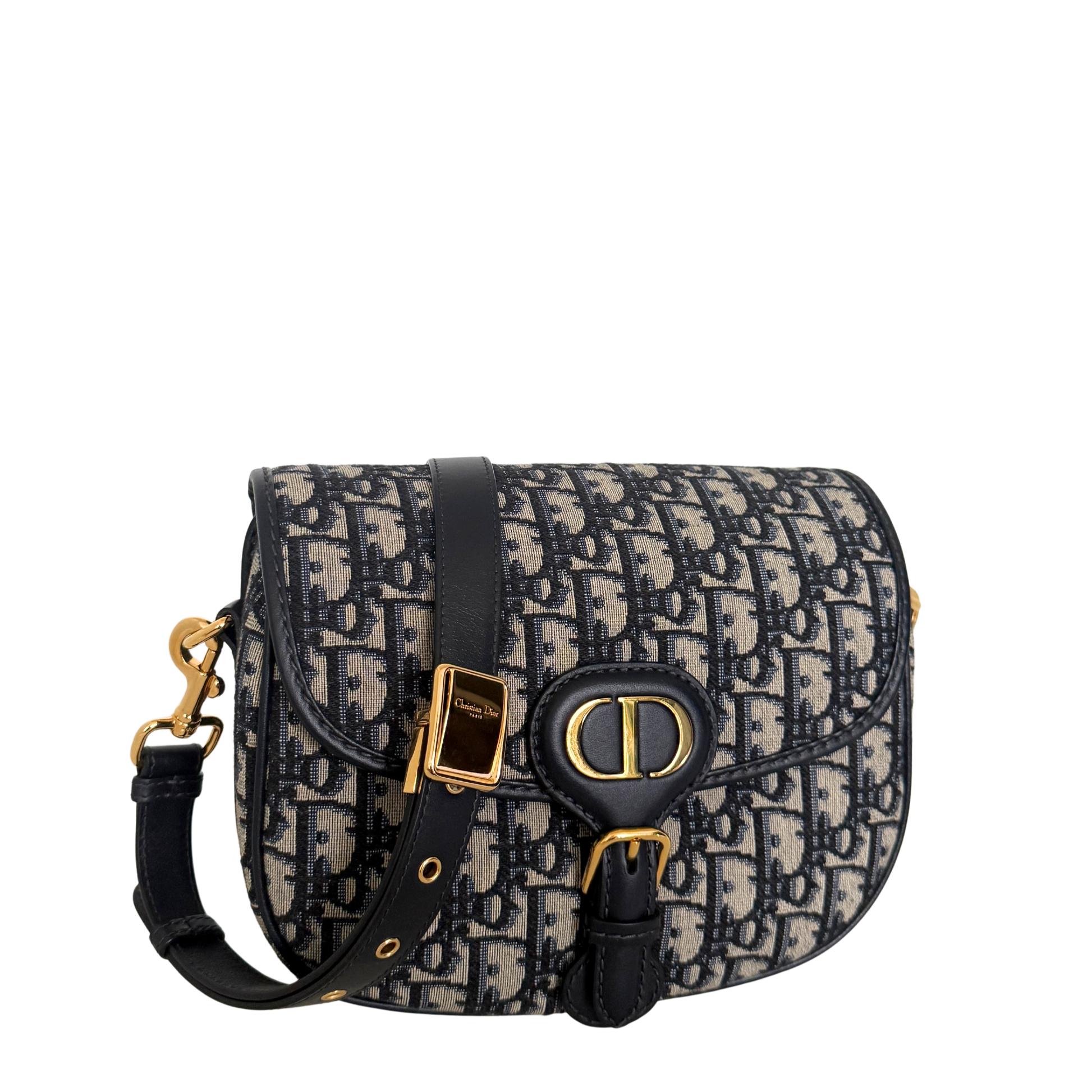 Dior Bobby Tasche Medium Dior Oblique Jacquard Blau mit zusätzlichem Schulterriemen / neuwertig Dior