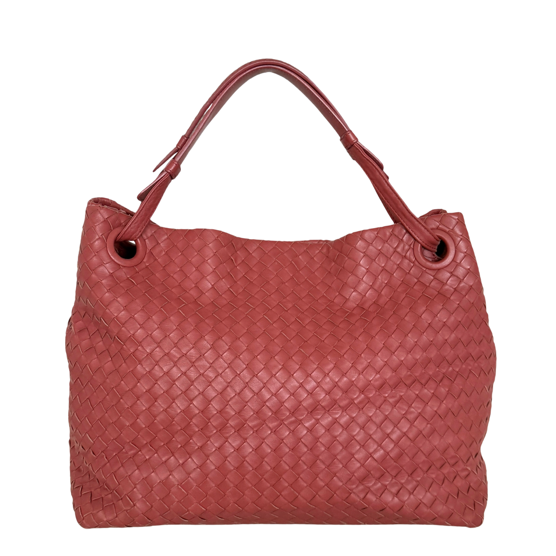 Bottega Veneta Garda Tote Bag Intrecciato Leder Rostrot / gut Bottega Veneta