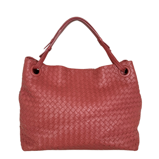 Bottega Veneta Garda Tote Bag Intrecciato Leder Rostrot / gut Bottega Veneta