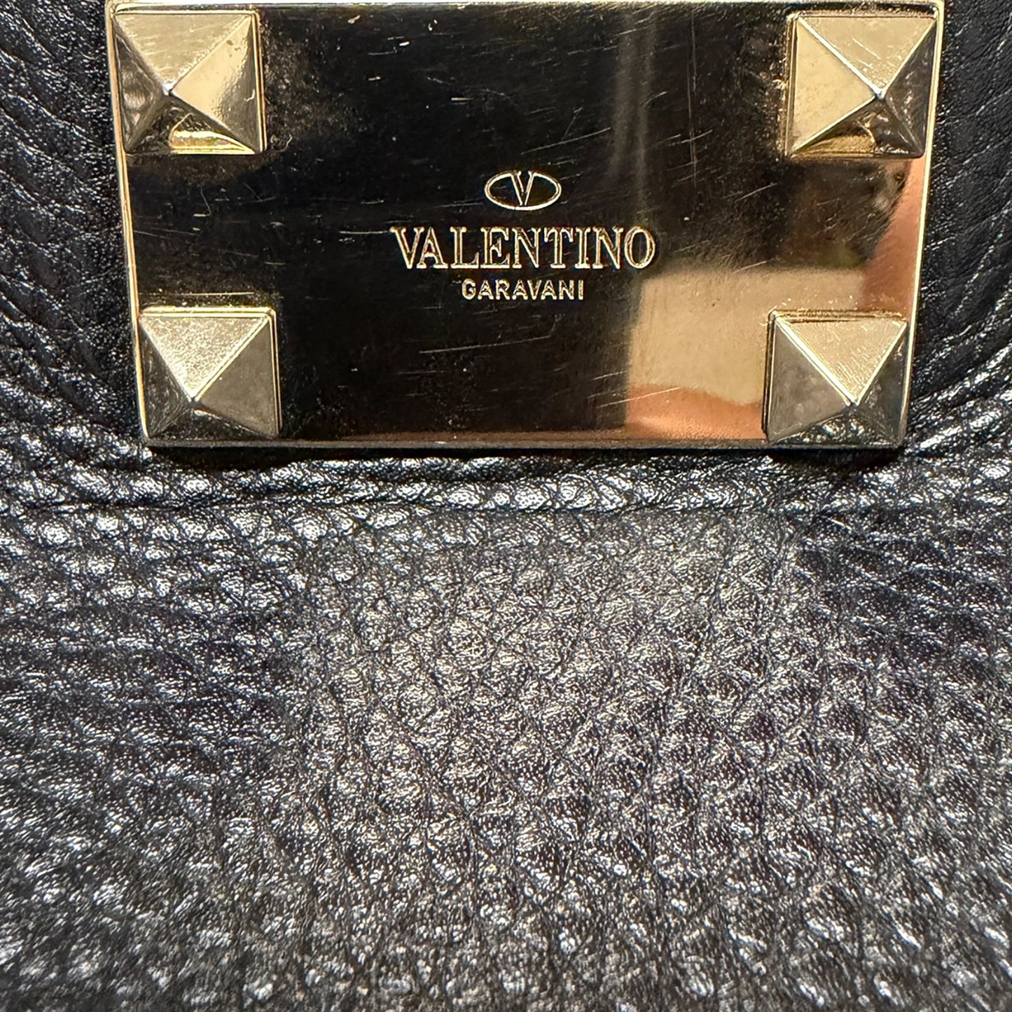 Valentino Garavani Rockstud mit Pochette Handtasche Schwarz / sehr gut Valentino