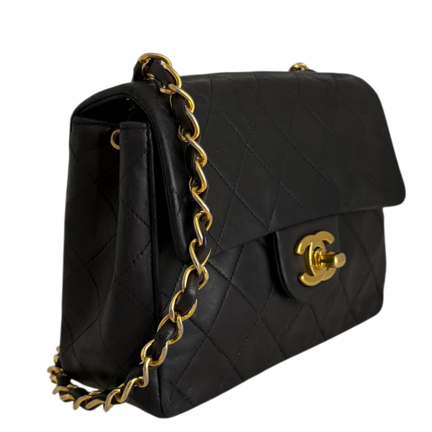 Chanel Timeless Mini Classic Flap schwarz GHW Vintage / gut Chanel