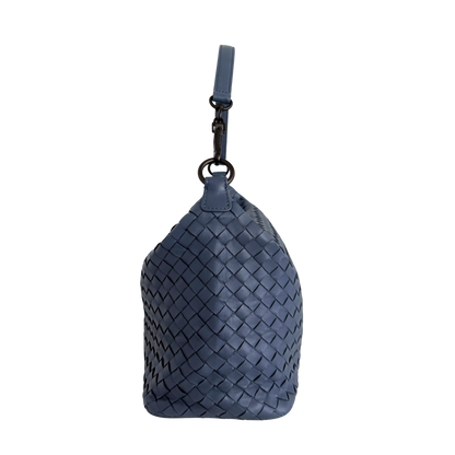 Bottega Veneta Intrecciato Leder Handtasche Blau / neuwertig Bottega Veneta