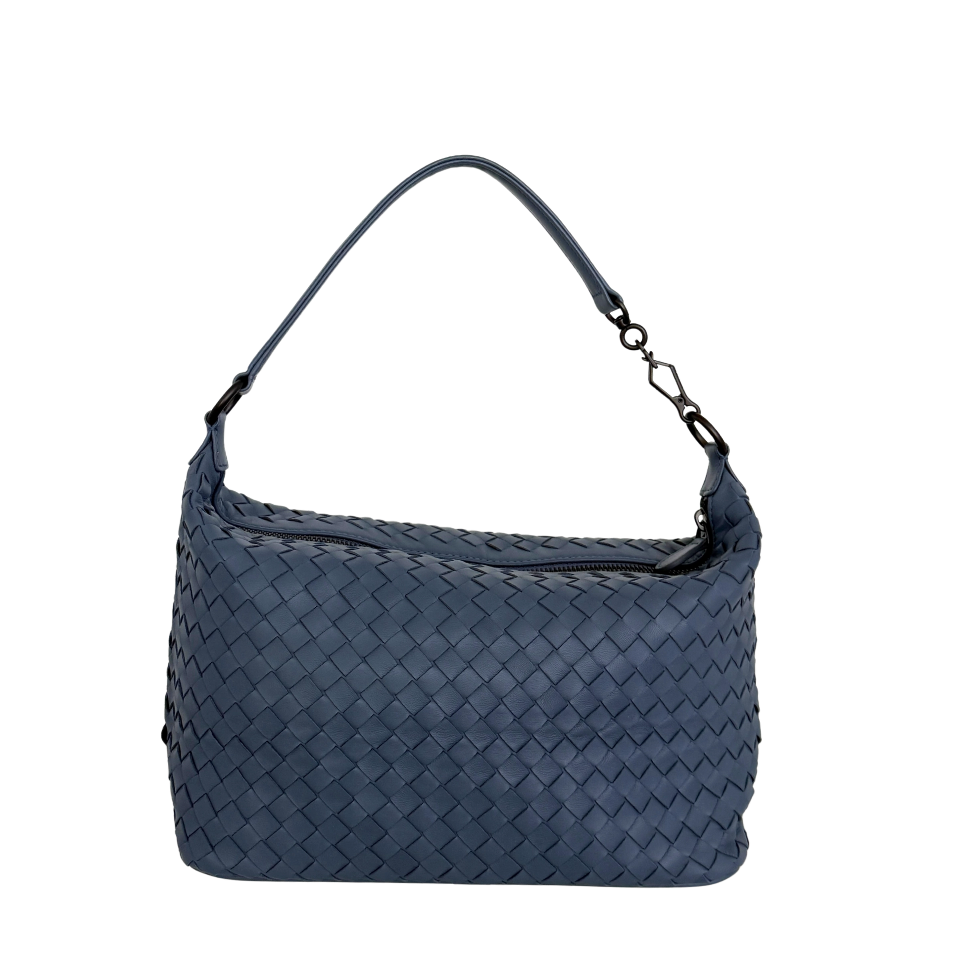 Bottega Veneta Intrecciato Leder Handtasche Blau / neuwertig Bottega Veneta