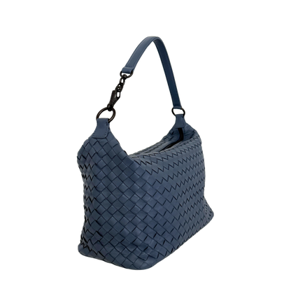 Bottega Veneta Intrecciato Leder Handtasche Blau / neuwertig Bottega Veneta