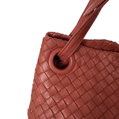 Bottega Veneta Garda Tote Bag Intrecciato Leder Rostrot / gut Bottega Veneta