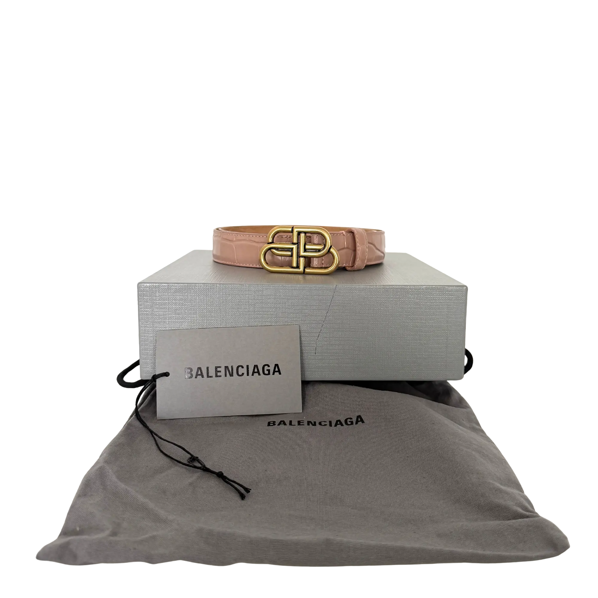 Balenciaga Crododile Effect Gürtel Altrosa 80  / neuwertig Balenciaga