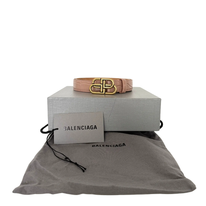 Balenciaga Crododile Effect Gürtel Altrosa 80  / neuwertig Balenciaga