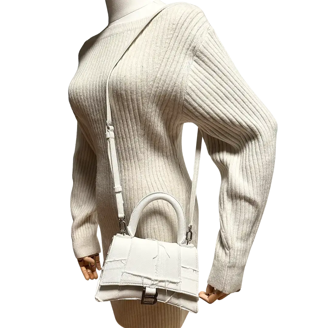 Balenciaga Hourglass S Small frayed denim limited weiß / neuwertig Balenciaga