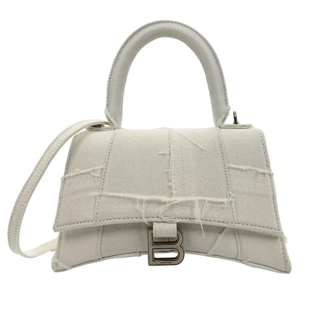Balenciaga Hourglass S Small frayed denim limited weiß / neuwertig Balenciaga