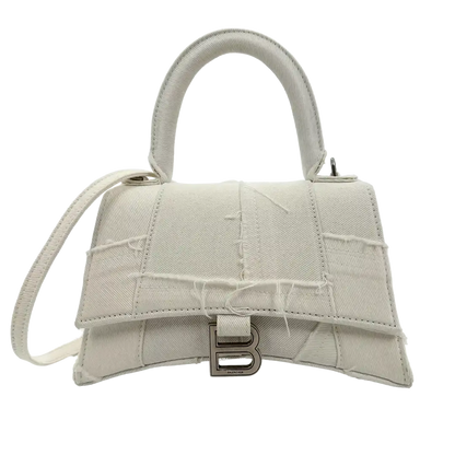 Balenciaga Hourglass S Small frayed denim limited weiß / neuwertig Balenciaga