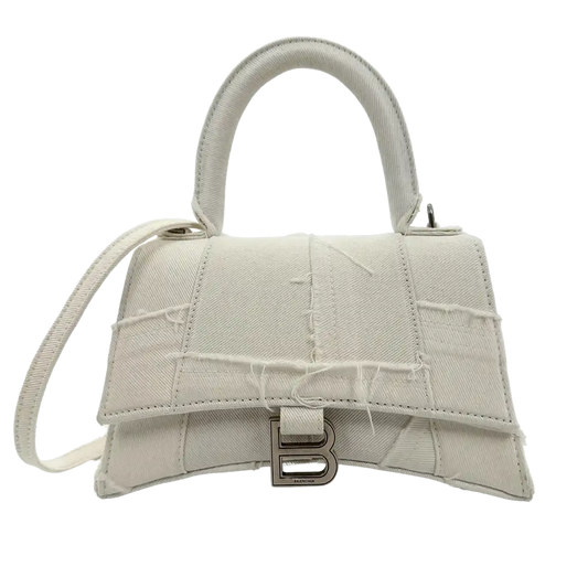 Balenciaga Hourglass S Small frayed denim limited weiß / neuwertig Balenciaga