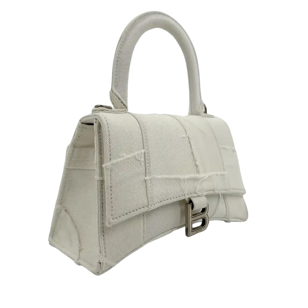 Balenciaga Hourglass S Small frayed denim limited weiß / neuwertig Balenciaga