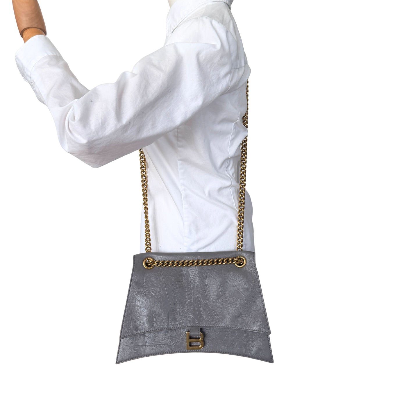 Balenciaga Crush Medium Chain Bag dunkelgrau/ neuwertig Balenciaga