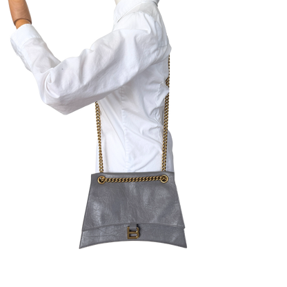 Balenciaga Crush Medium Chain Bag dunkelgrau/ neuwertig Balenciaga