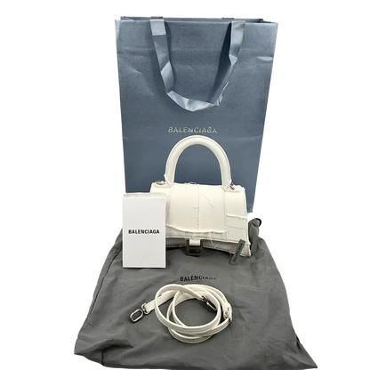 Balenciaga Hourglass S Small frayed denim limited weiß / neuwertig
